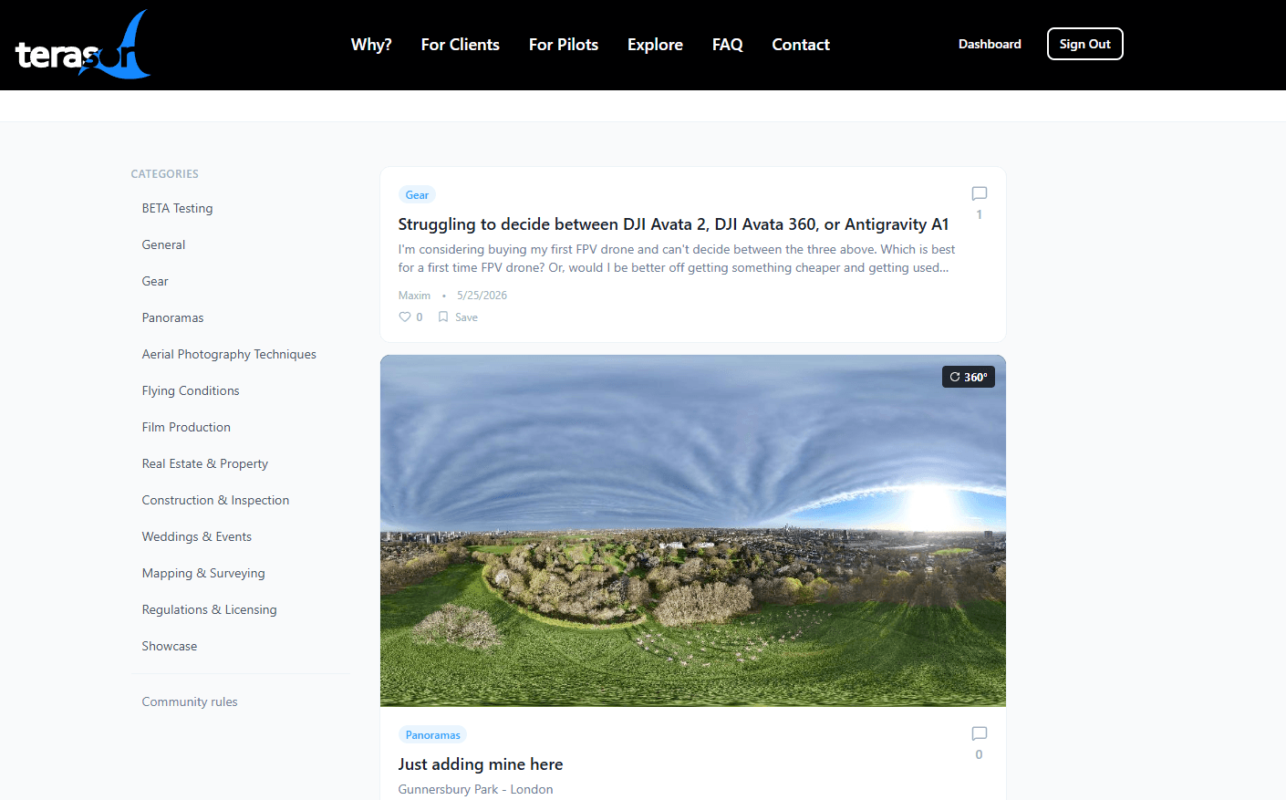 The Terasor Community: A Forum Built for Drone Pilots